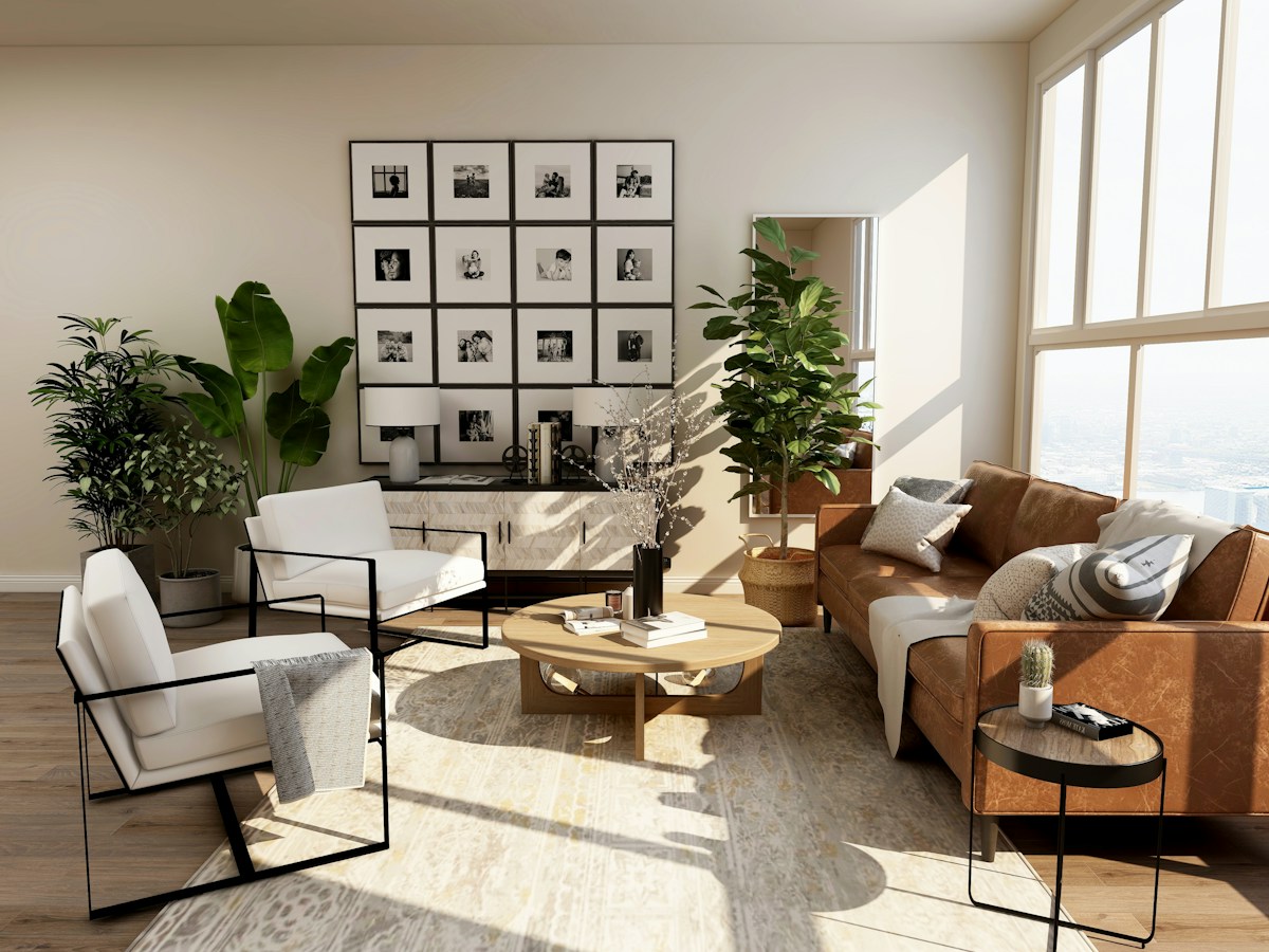 Comfortable seating and natural textures in a welcoming home
